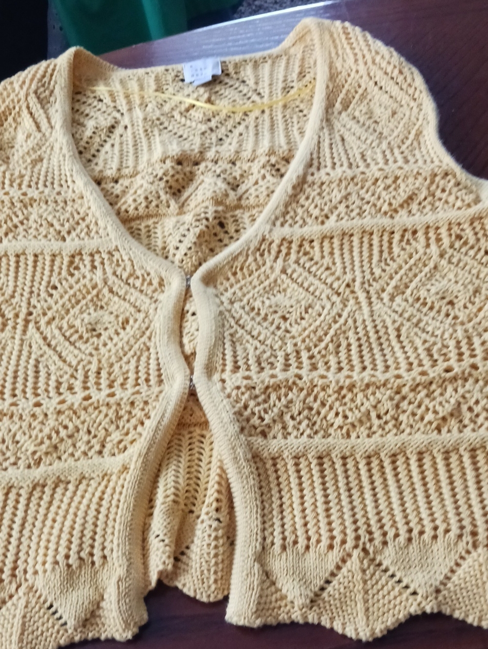 a new day Yellow Crochet Knit Women's Sweater Vest - Picture 3 of 6